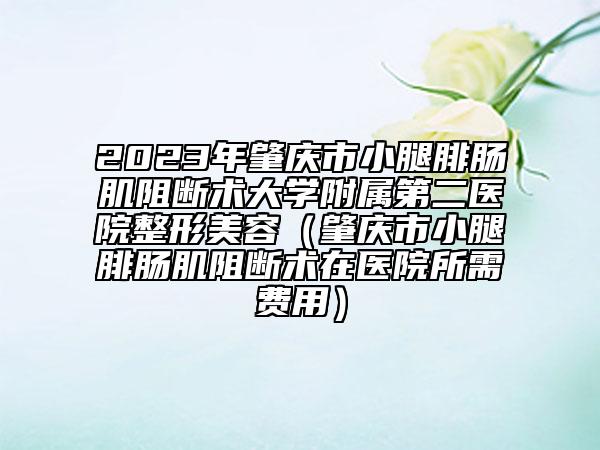 2023年肇庆市小腿腓肠肌阻断术大学附属第二医院整形美容（肇庆市小腿腓肠肌阻断术在医院所需费用）