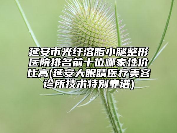 延安市光纤溶脂小腿整形医院排名前十位哪家性价比高(延安大眼睛医疗美容诊所技术特别靠谱)