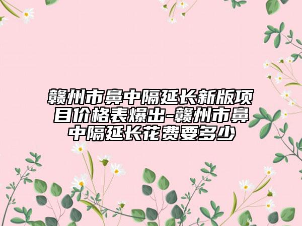 赣州市鼻中隔延长新版项目价格表爆出-赣州市鼻中隔延长花费要多少