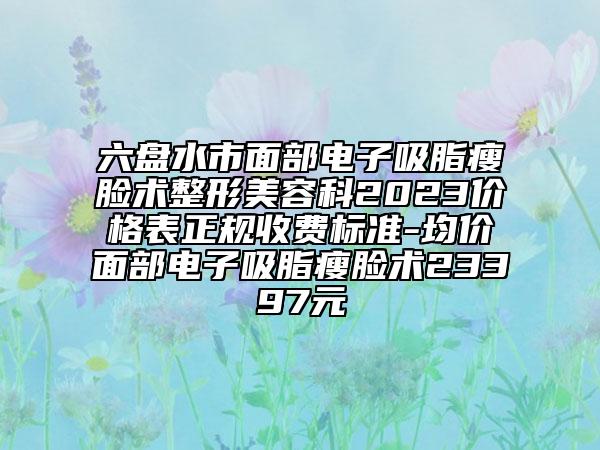 六盘水市面部电子吸脂瘦脸术整形美容科2023价格表正规收费标准-均价面部电子吸脂瘦脸术23397元