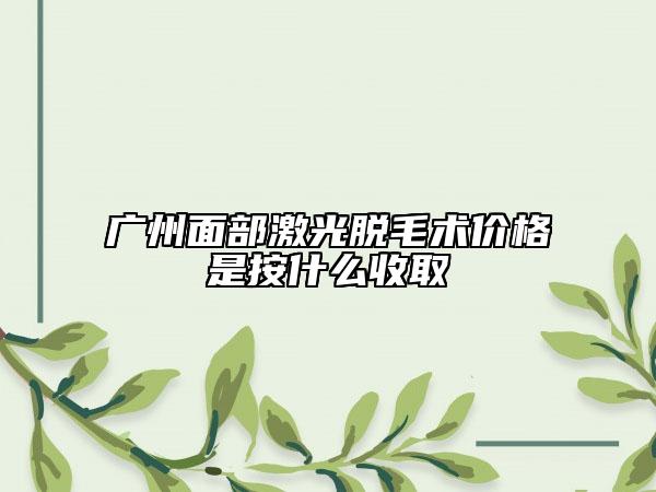 广州面部激光脱毛术价格是按什么收取