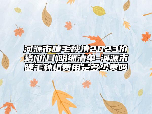 河源市睫毛种植2023价格(价目)明细清单-河源市睫毛种植费用是多少贵吗