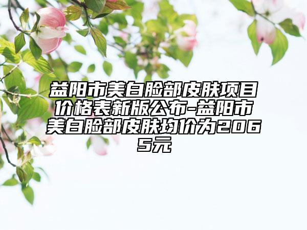 益阳市美白脸部皮肤项目价格表新版公布-益阳市美白脸部皮肤均价为2065元