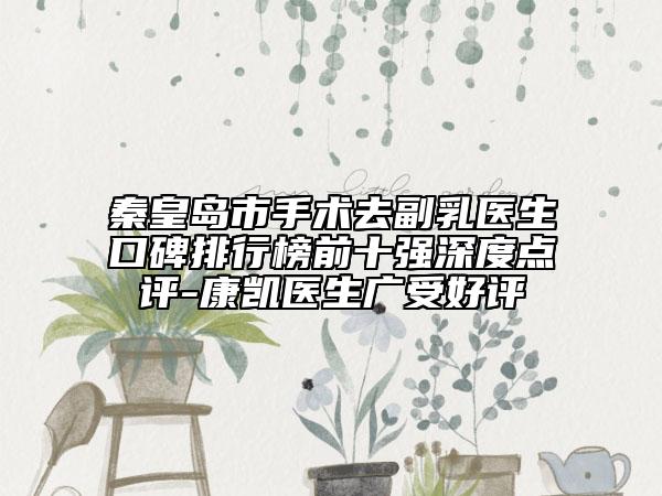 秦皇岛市手术去副乳医生口碑排行榜前十强深度点评-康凯医生广受好评