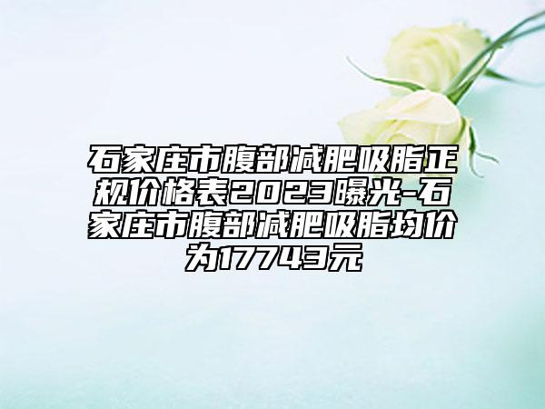 石家庄市腹部减肥吸脂正规价格表2023曝光-石家庄市腹部减肥吸脂均价为17743元