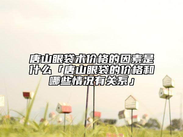 唐山眼袋术价格的因素是什么「唐山眼袋的价格和哪些情况有关系」
