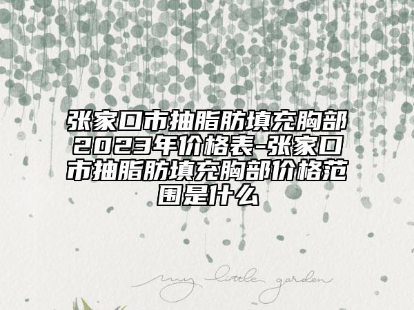 张家口市抽脂肪填充胸部2023年价格表-张家口市抽脂肪填充胸部价格范围是什么
