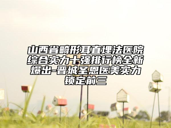 山西省畸形耳直埋法医院综合实力十强排行榜全新爆出-晋城圣恩医美实力锁定前三