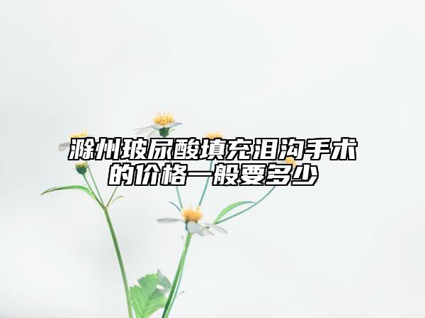 滁州玻尿酸填充泪沟手术的价格一般要多少