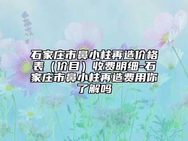 石家庄市鼻小柱再造价格表（价目）收费明细-石家庄市鼻小柱再造费用你了解吗