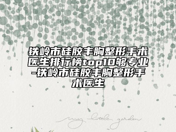 铁岭市硅胶丰胸整形手术医生排行榜top10够专业-铁岭市硅胶丰胸整形手术医生