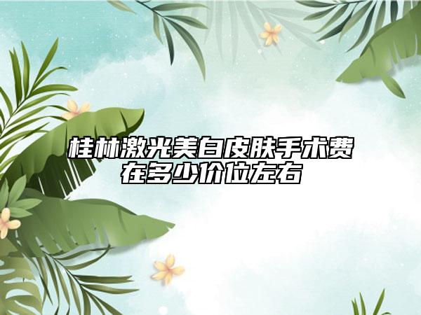 桂林激光美白皮肤手术费在多少价位左右