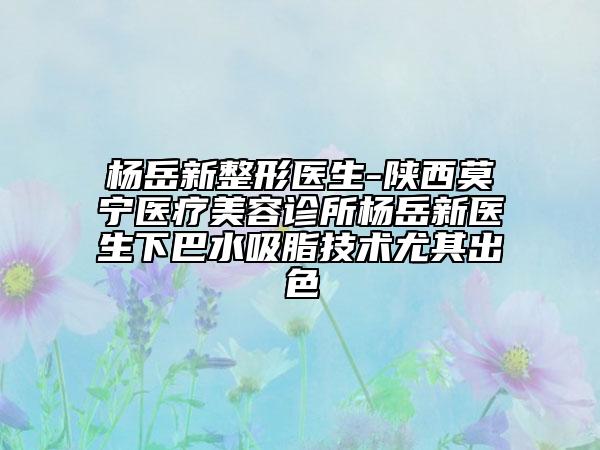 杨岳新整形医生-陕西莫宁医疗美容诊所杨岳新医生下巴水吸脂技术尤其出色