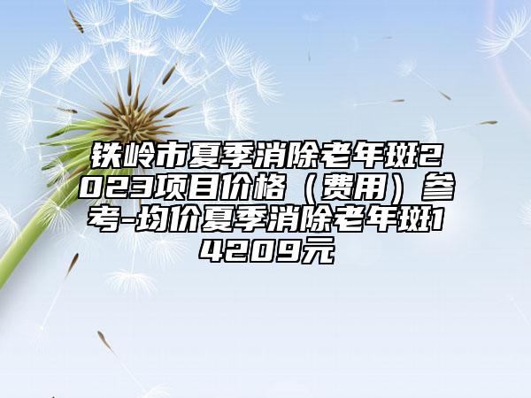 铁岭市夏季消除老年斑2023项目价格（费用）参考-均价夏季消除老年斑14209元
