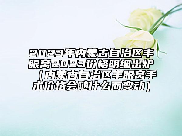 2023年内蒙古自治区丰眼窝2023价格明细出炉（内蒙古自治区丰眼窝手术价格会随什么而变动）
