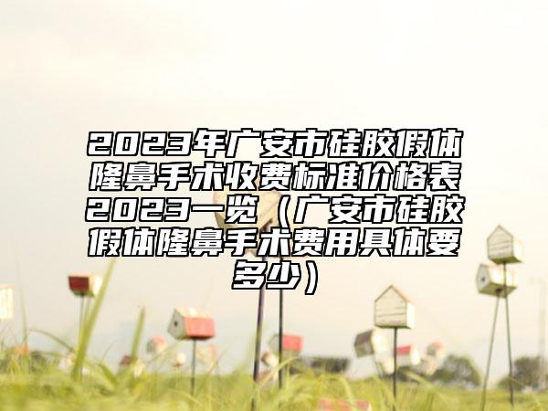 2023年广安市硅胶假体隆鼻手术收费标准价格表2023一览（广安市硅胶假体隆鼻手术费用具体要多少）
