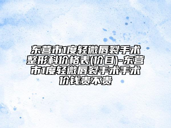 东营市1度轻微唇裂手术整形科价格表(价目)-东营市1度轻微唇裂手术手术价钱贵不贵