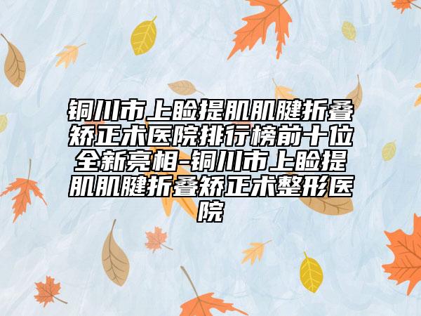 铜川市上睑提肌肌腱折叠矫正术医院排行榜前十位全新亮相-铜川市上睑提肌肌腱折叠矫正术整形医院