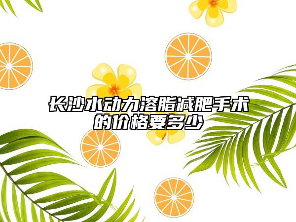 长沙水动力溶脂减肥手术的价格要多少