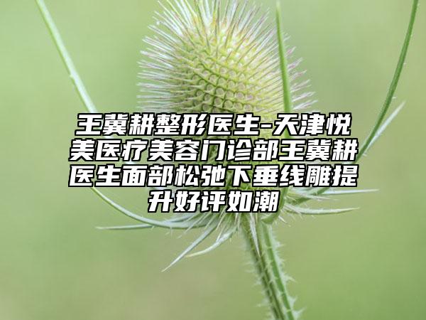 王冀耕整形医生-天津悦美医疗美容门诊部王冀耕医生面部松弛下垂线雕提升好评如潮