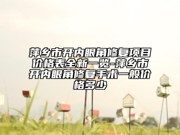 萍乡市开内眼角修复项目价格表全新一览-萍乡市开内眼角修复手术一般价格多少