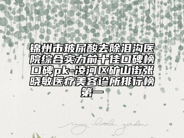 锦州市玻尿酸去除泪沟医院综合实力前十佳口碑榜口碑pk-凌河区矿山街张晓敏医疗美容诊所排行榜第一