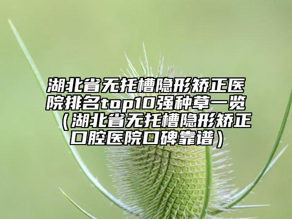 湖北省无托槽隐形矫正医院排名top10强种草一览（湖北省无托槽隐形矫正口腔医院口碑靠谱）