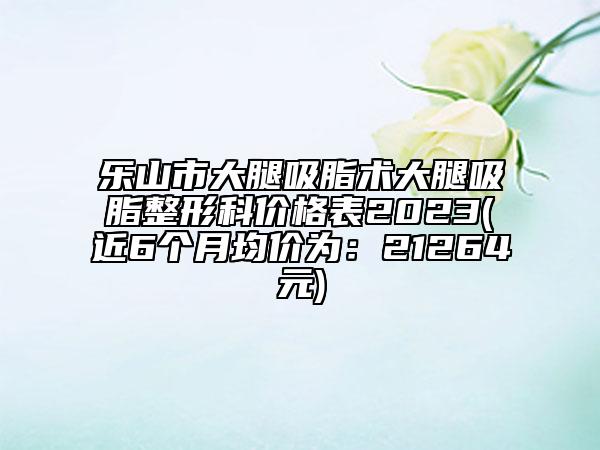 乐山市大腿吸脂术大腿吸脂整形科价格表2023(近6个月均价为：21264元)