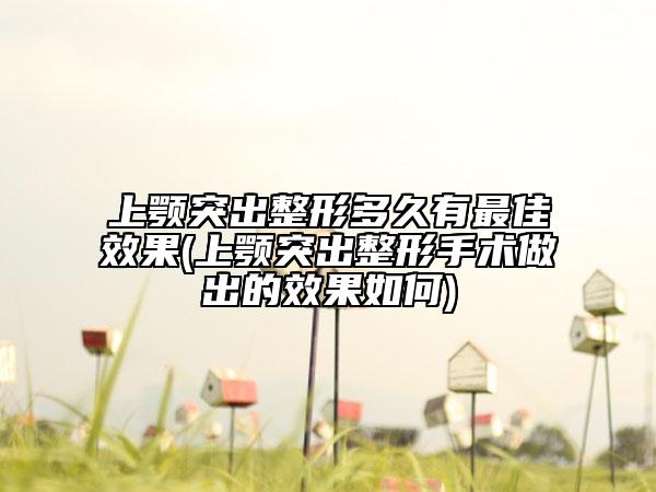 上颚突出整形多久有最佳效果(上颚突出整形手术做出的效果如何)