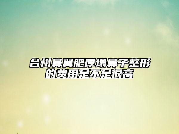 台州鼻翼肥厚塌鼻子整形的费用是不是很高