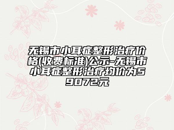 无锡市小耳症整形治疗价格(收费标准)公示-无锡市小耳症整形治疗均价为59072元