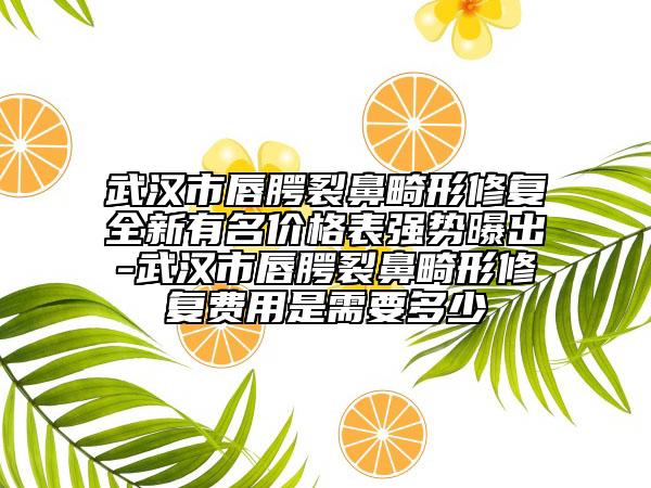 武汉市唇腭裂鼻畸形修复全新有名价格表强势曝出-武汉市唇腭裂鼻畸形修复费用是需要多少
