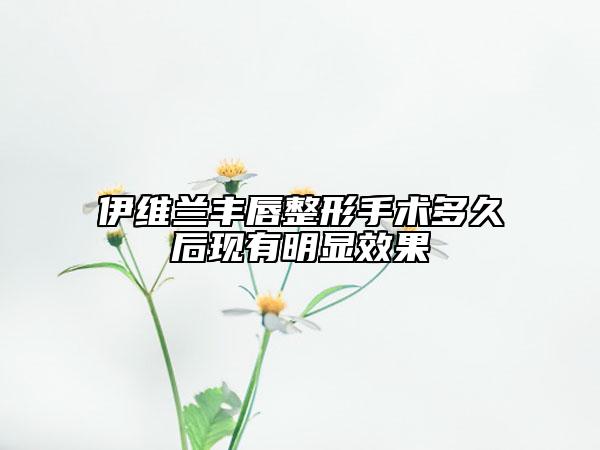 伊维兰丰唇整形手术多久后现有明显效果