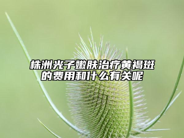 株洲光子嫩肤治疗黄褐斑的费用和什么有关呢