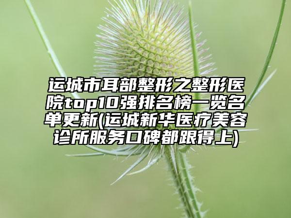 运城市耳部整形之整形医院top10强排名榜一览名单更新(运城新华医疗美容诊所服务口碑都跟得上)
