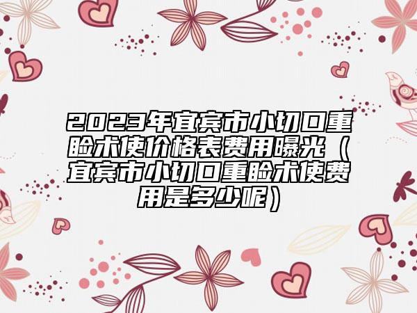 2023年宜宾市小切口重睑术使价格表费用曝光（宜宾市小切口重睑术使费用是多少呢）