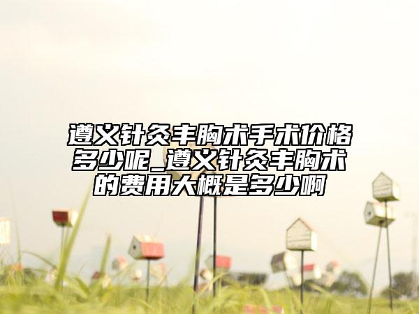 遵义针灸丰胸术手术价格多少呢_遵义针灸丰胸术的费用大概是多少啊