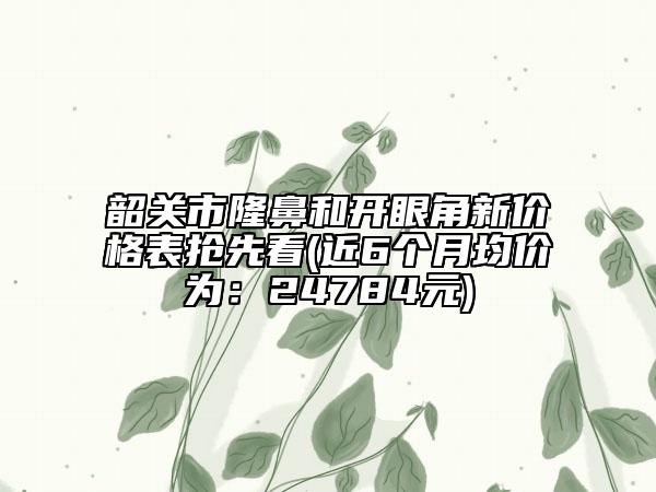 韶关市隆鼻和开眼角新价格表抢先看(近6个月均价为：24784元)