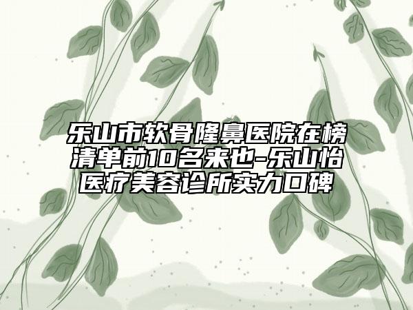 乐山市软骨隆鼻医院在榜清单前10名来也-乐山怡医疗美容诊所实力口碑