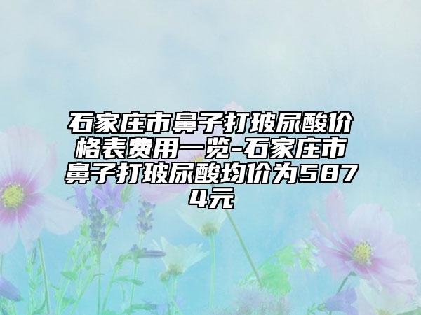 石家庄市鼻子打玻尿酸价格表费用一览-石家庄市鼻子打玻尿酸均价为5874元