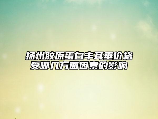 扬州胶原蛋白丰耳垂价格受哪几方面因素的影响