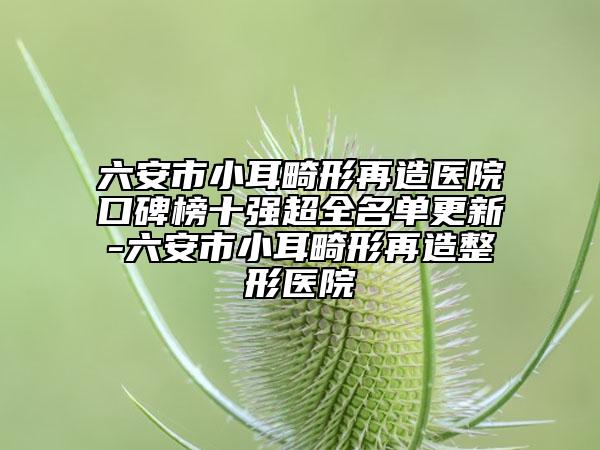 六安市小耳畸形再造医院口碑榜十强超全名单更新-六安市小耳畸形再造整形医院