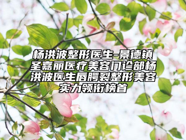 杨洪波整形医生-景德镇圣嘉丽医疗美容门诊部杨洪波医生唇腭裂整形美容实力领衔榜首