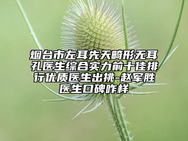 烟台市左耳先天畸形无耳孔医生综合实力前十佳排行优质医生出挑-赵军胜医生口碑咋样