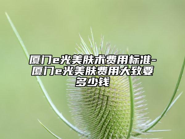 厦门e光美肤术费用标准-厦门e光美肤费用大致要多少钱