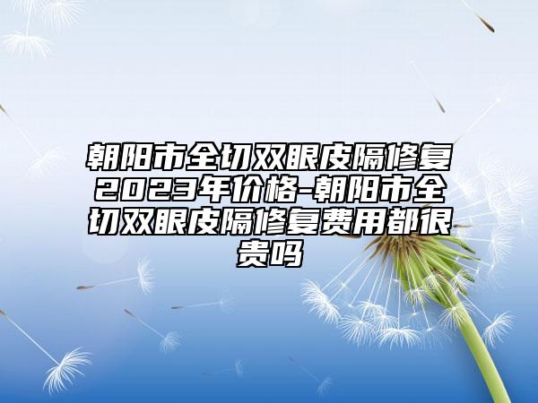 朝阳市全切双眼皮隔修复2023年价格-朝阳市全切双眼皮隔修复费用都很贵吗