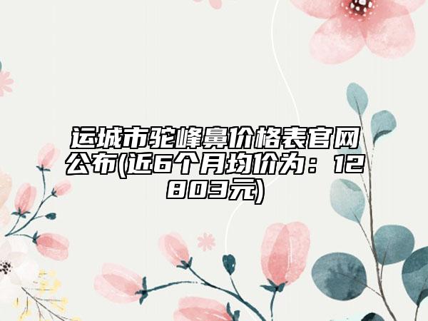 运城市驼峰鼻价格表官网公布(近6个月均价为：12803元)