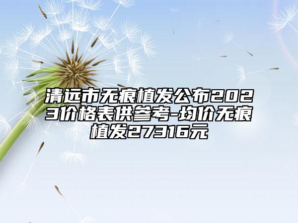 清远市无痕植发公布2023价格表供参考-均价无痕植发27316元
