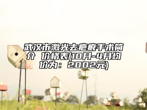武汉市激光去疤痕手术简介 价格表(10月-4月均价为：2002元)