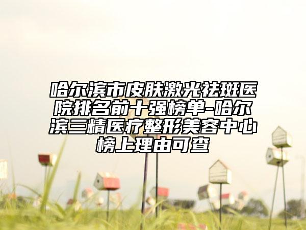 哈尔滨市皮肤激光祛斑医院排名前十强榜单-哈尔滨三精医疗整形美容中心榜上理由可查